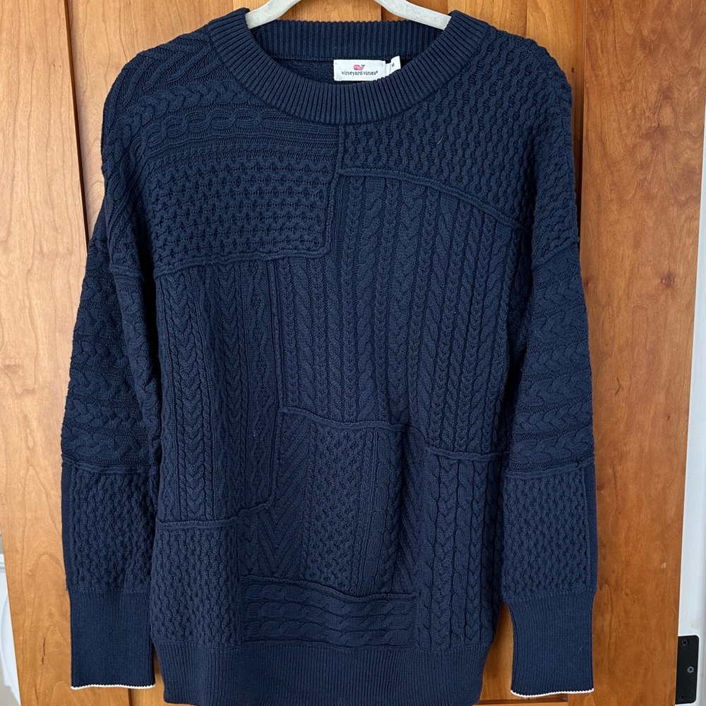 Vineyard Vines Women's Navy Patchwork Crewneck Sw… - image 1